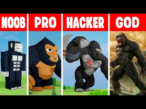 KING KONG STATUE BUILD CHALLENGE - NOOB vs PRO vs HACKER vs GOD