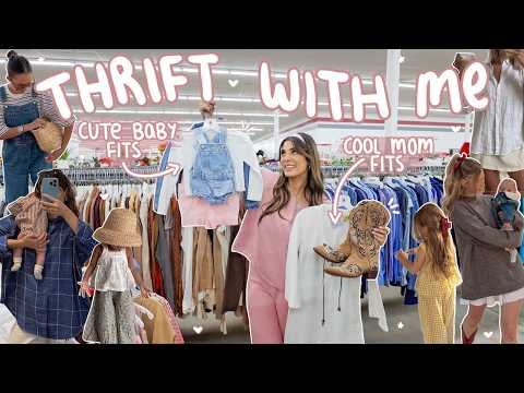 THRIFT WITH ME for COOL MOM FITS + BABY FINDS! *dressing my mini me* 🎀 