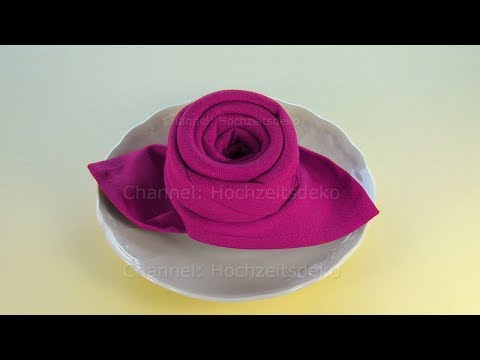Servietten falten: Rose - Einfache Tischdeko falten für Hochzeit, Weihnachten, Muttertag
