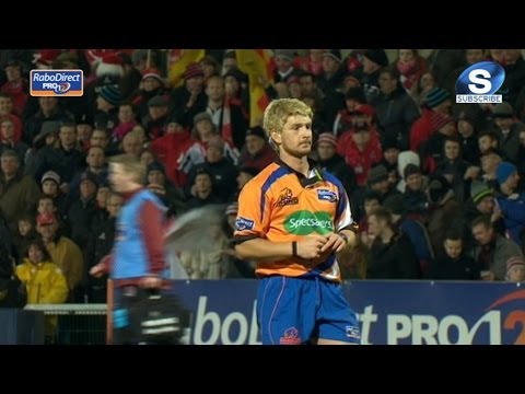 Owen Evans' Yellow Card leads to penalty Try - Ulster v Newport Gwent Dragons 28th February 2014