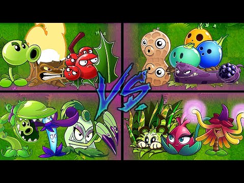 Random 4 Best Team Plants Bettles - Who Will Win ? - PvZ2 team Plants vs team Plants