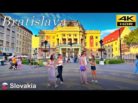 Bratislava Walking Tour | Evening walk in the historical center of Bratislava | Slovakia🇸🇰 [4K HDR]