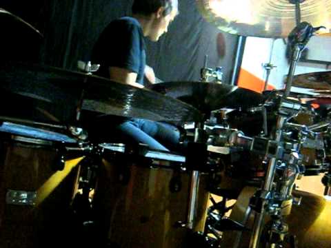 Alex Grousset playing on Damien Schmitt's Mapex drumset