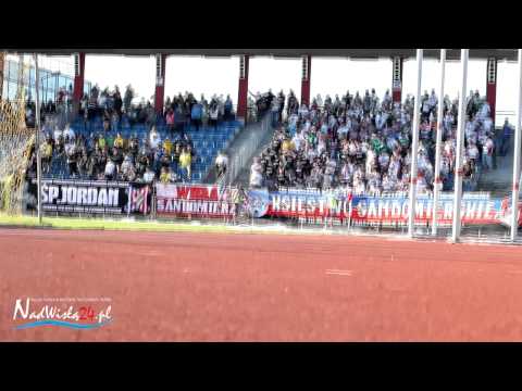 Doping kibiców podczas meczu Wisły Sandomierz z Unią Tarnów, 04.09.2013 HD