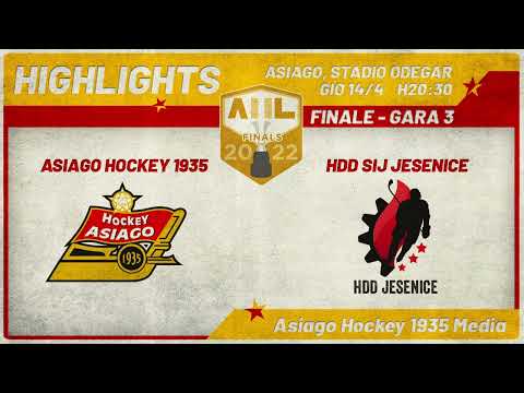 Highlights Asiago Hockey 1935 vs HDD Jesenice (1:4) 14/04/2022