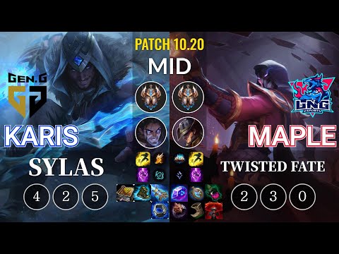 GEN Karis Sylas vs LNG Maple Twisted Fate Mid - KR Patch 10.20