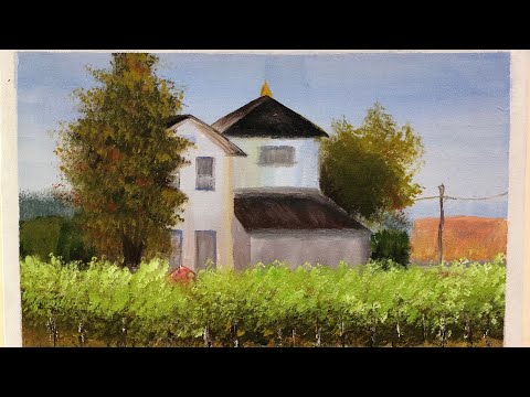 Vineyard acrylic painting
