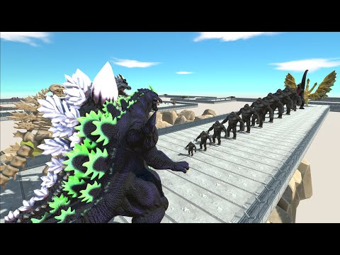 - NEW UNIT ! 3x GODZILLA  DEATH RUN VS DIFFERENT SIZE KING KONG  - Animal Revolt Battle Simulator
