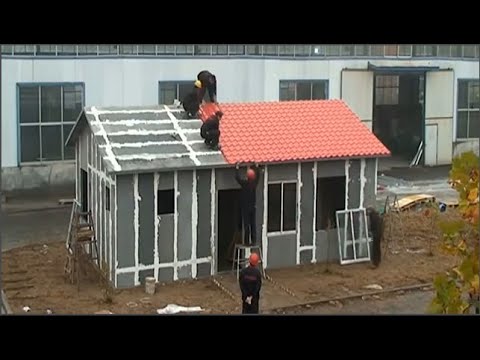 Amazing Intelligent Log Cabin Build Skills.Building A House In 9 Minutes.A Construction Time-Lapse