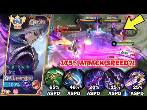 NEW META LING FULL ATTACK SPEED BUILD!! TOTAL 175% ATTACK SPEED IS BROKEN (MUST TRY)!! - MLBB