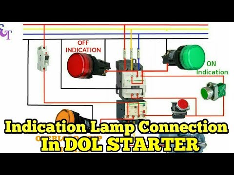 Indication Lamp connection in DOL STARTER / Trip, ON, OFF Indication lamp / Electrical Technician Video