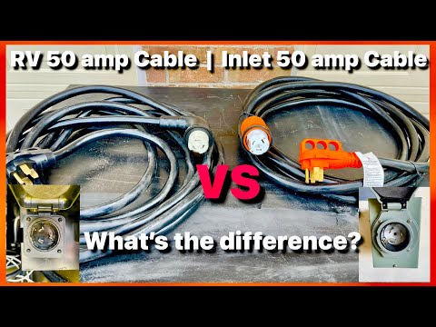 What's the difference between the RV 50 Amp Cable and the Inlet Box 50 Amp Cable?