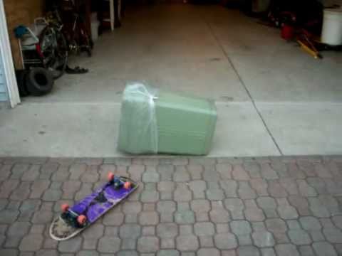 Ollie over trash can