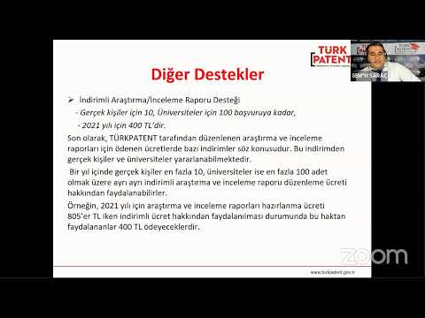 SINAİ VE MÜLKİYET HAKLARI İLE TÜRK PATENT VE MARKA KURUMUNA YAPILACAK BAŞVURULARINDA DESTEKLER