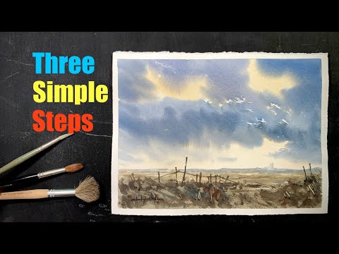 The "THREE STEP" Method - MAKES WATERCOLOUR EASY !!!