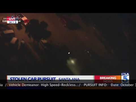 Live Police Pursuit: Stolen Black Compact Vehicle - Anaheim  California - 10/31/16