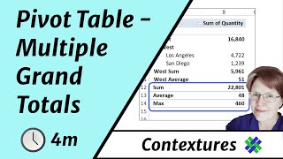 Multiple Grand Totals in Excel Pivot Table
