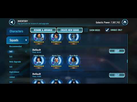 3v3 squads swgoh April 2022