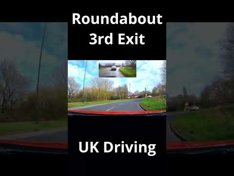 Two lane roundabout turning right third exit