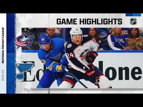 Blue Jackets @ Blues 10/15 | NHL Highlights 2022