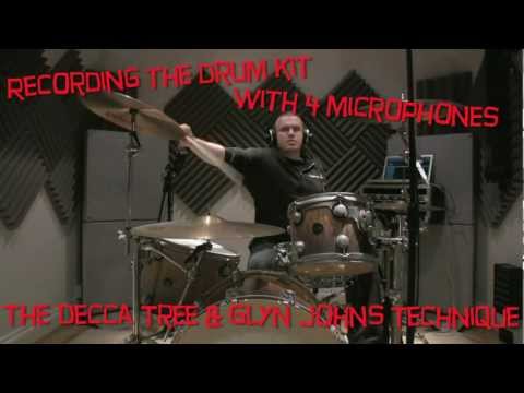 Recording the drum kit with 3 or 4 microphones - AKA The Decca Tree & Glyn Johns technique