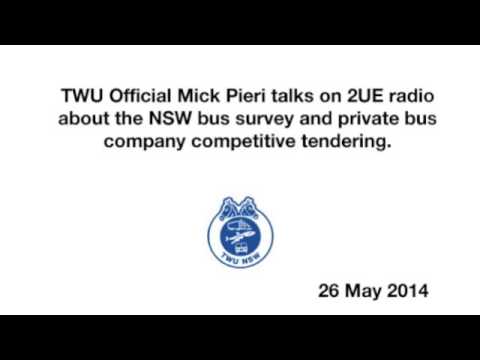 TWU Official Mick Pieri talks on 2UE radio