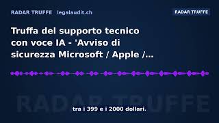 Truffa del supporto tecnico con voce IA — 'Avviso di sicurezza Microso
