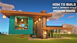 Minecraft: Simple Japanese-Style Modern House (How to Build: Relaxing Tutorial) #8
