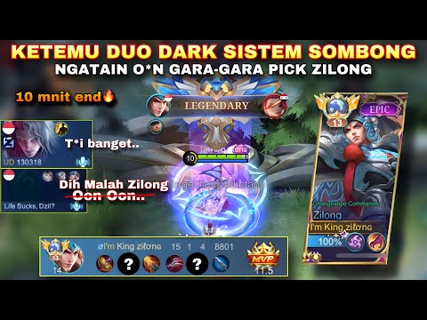 KETEMU DUO DARK SYSTEM SOMBONG, Ngatain o*n gara-gara pick zilong, ending nya di luar nalar | MLBB