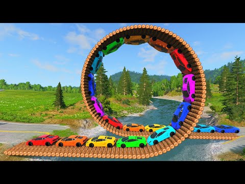 Cars vs Breathtaking Loop Bridge - BeamNG.Drive