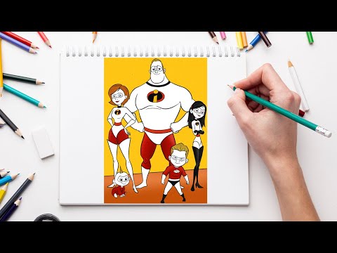 Coloring Mr Incredible Elastigirl Violet Flash Jack | INCREDIBLES 2 Coloring Pages