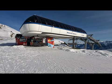 [4K] Skiing Crans-Montana, Nationale Express Both Routes Round Trip, Valais Switzerland GoPro HERO10