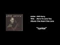 Phil Perry - Born To Love You with Lyrics