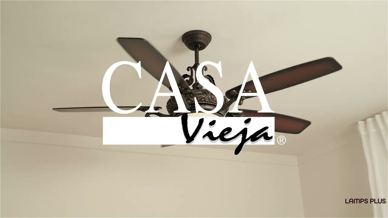Video1 of 56" Casa Esperanza Teak Bronze and Gold LED Ceiling Fan with Remote