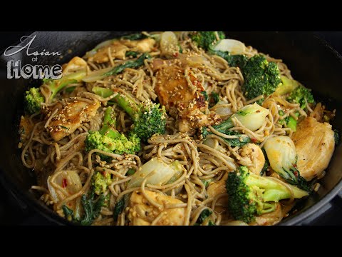 Soba and Chicken with Creamy Spicy Sesame Dressing