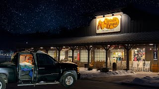 Winter Truck Camping at the Only Cracker Barrel in Minnesota