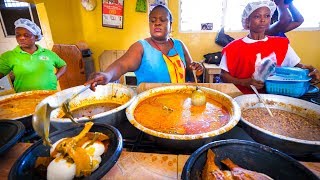 First Time Trying GHANAIAN FOOD!! Amazing Palm Nut Soup in Accra, Ghana, West Africa!