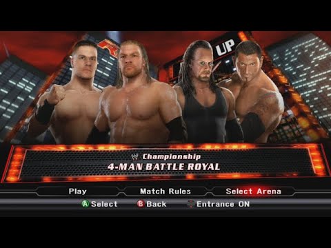 WWE Smackdown Vs Raw 2009 XBOX 360 - Triple H Vs John Cena Vs The Undertaker Vs Batista