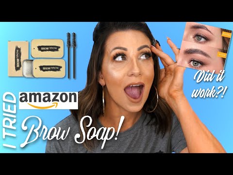 I TRIED AMAZON BROW SOAP!! Testing out affordable makeup!
