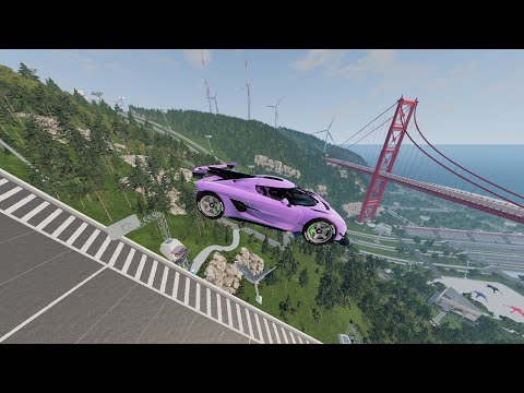 Cars jumping distance test, Which car is THE BEST? --BeamNG.Drive