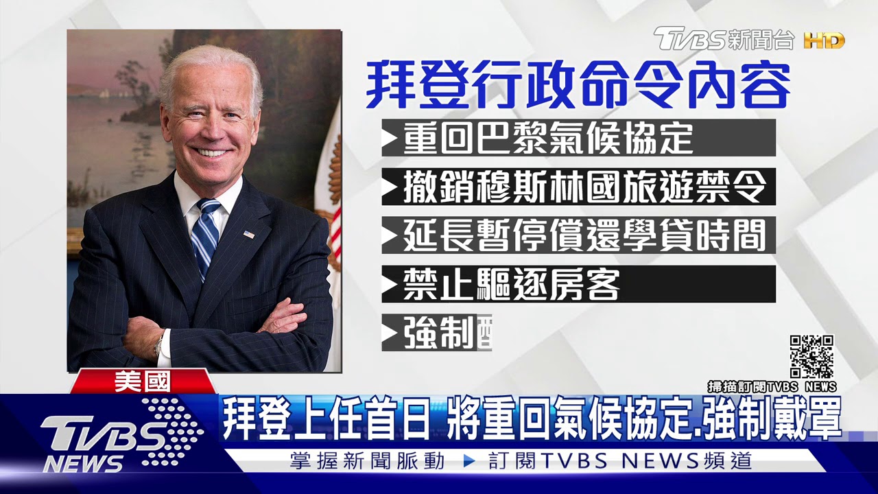 收川普爛攤 傳拜登就職日簽12項行政命令