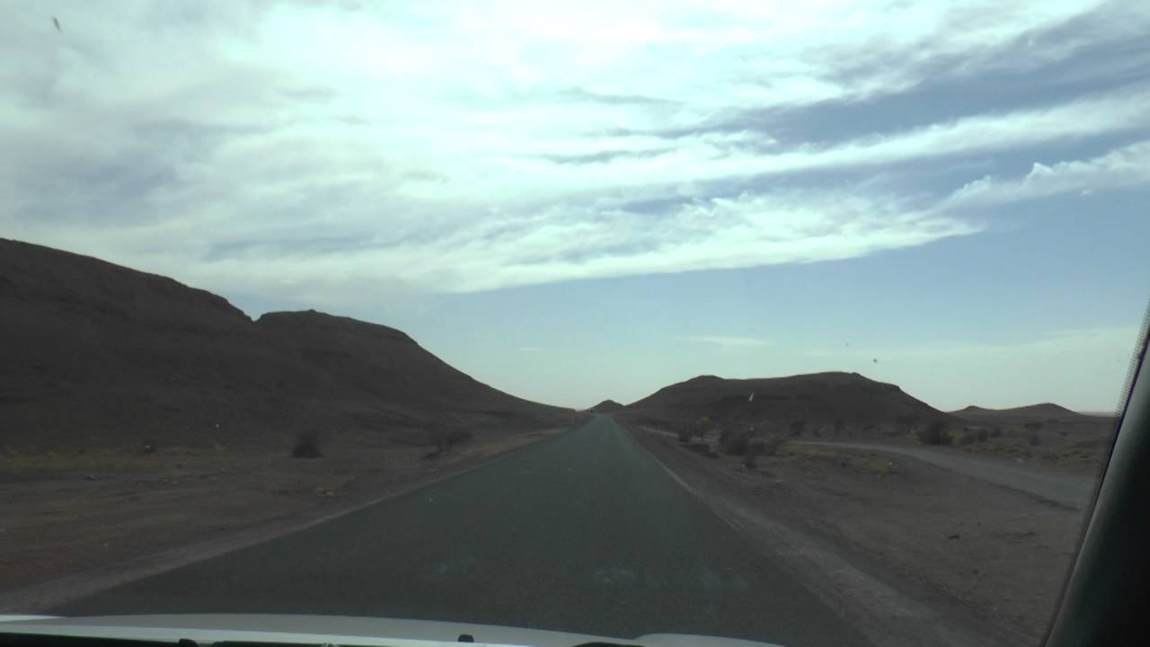 driving from Zagora to M'Hamid and eventually the Sahara desert (South Morocco)