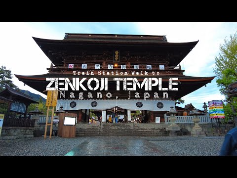 Walk tour from Nearest Train Station to Zenkoji Temple 2022 |4K