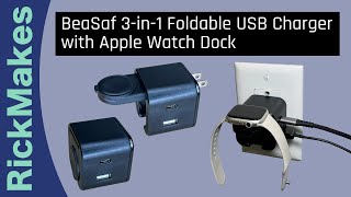 BeaSaf 3-in-1 Foldable USB Charger with Apple Watch Dock