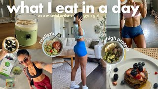*realistic* what I eat in a day | as a gym girl athlete, high protein healthy meal prep + my leg day