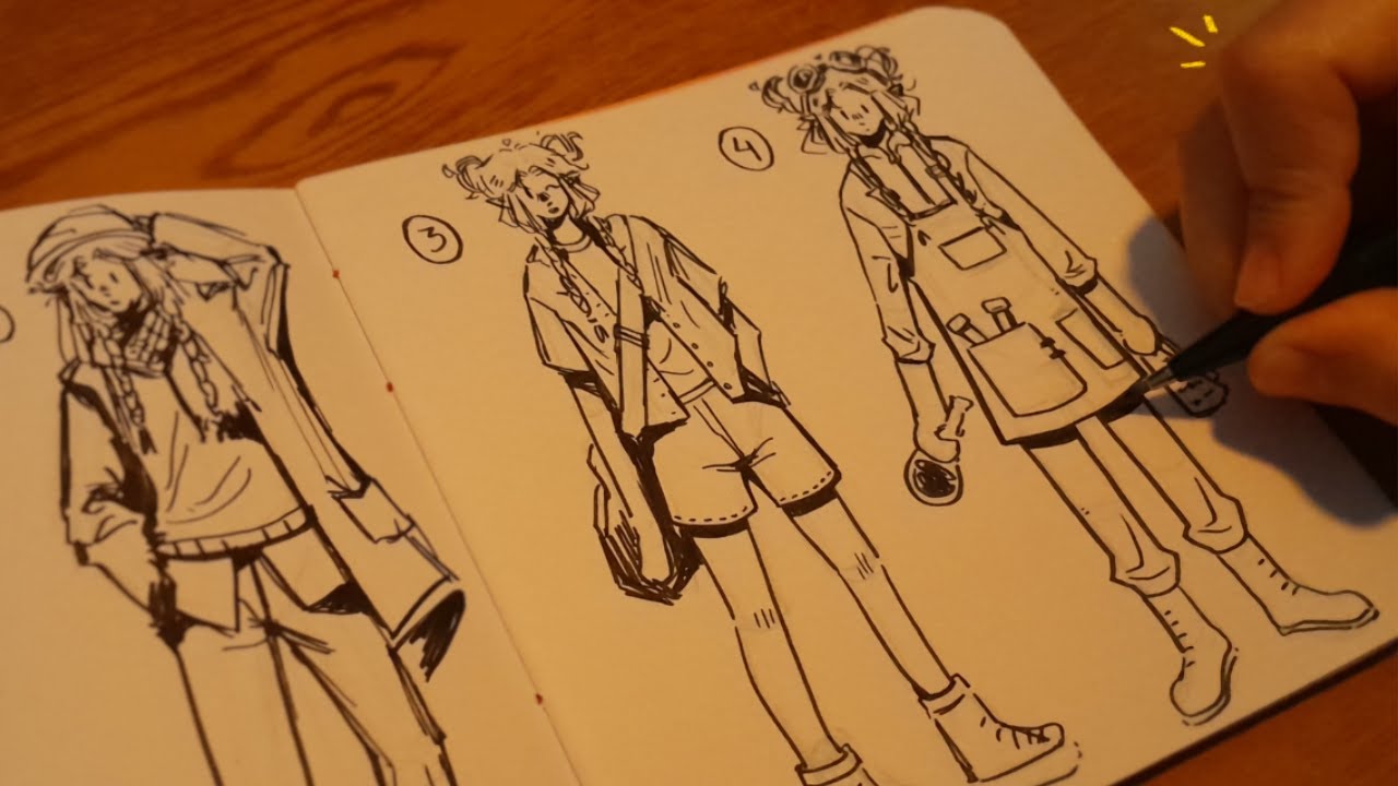 Rabiscando roupas para minha oc | Desenhe comigo