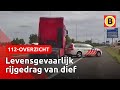 Vrachtwagendief RAMT POLITIEAUTO van de weg | 112-nieuws