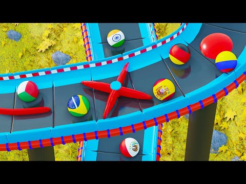 Countryballs Marble Race America vs Eurasia (Who Will Win?)