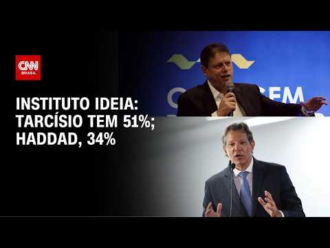 Ideia: em SP, Tarcísio tem 51%, e Haddad, 34% no 1º turno | CNN 360°
