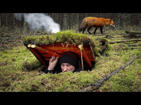 Building a Secret Underground Survival Shelter with a Periscope | Bushcraft Dugout